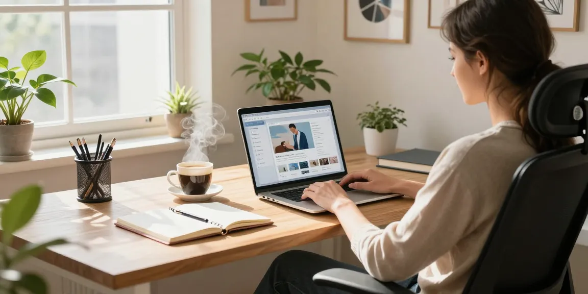 Orang bekerja di kantor rumah modern, menciptakan suasana produktif untuk halte4d.