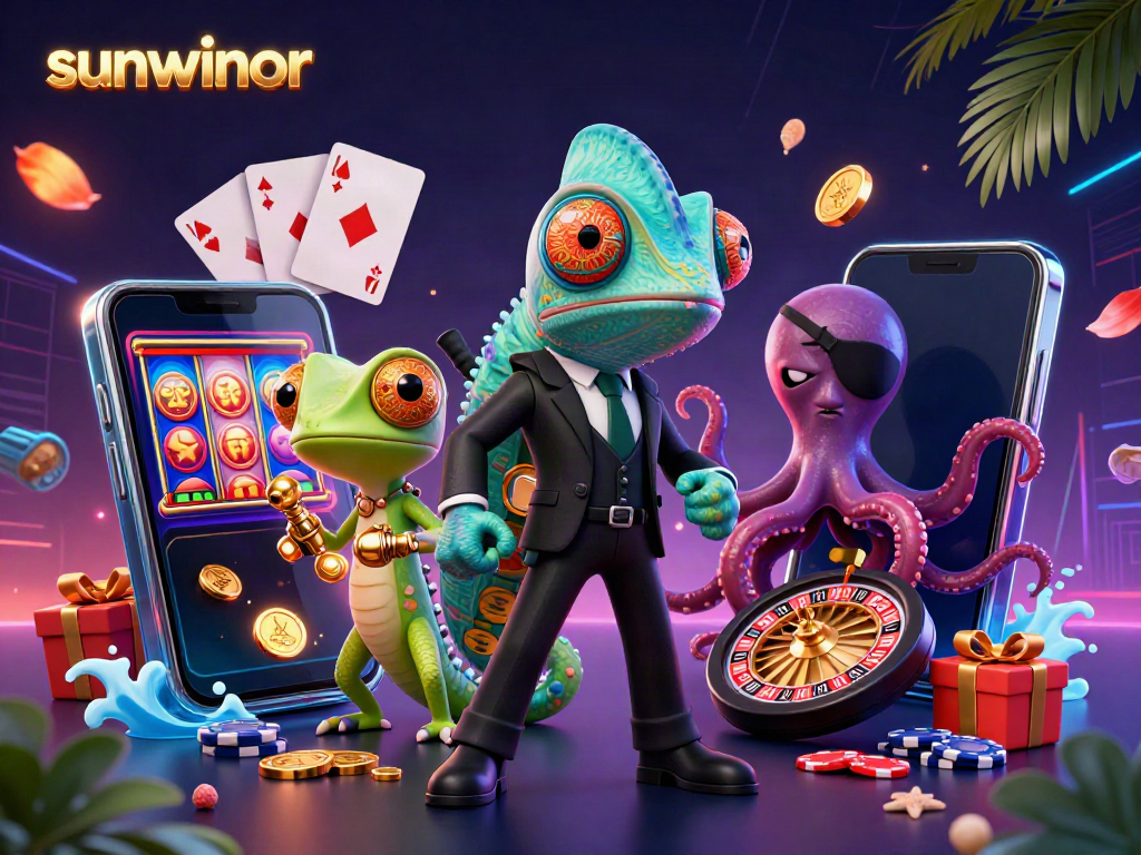Experience thrilling gameplay with sunwinor's vibrant casino adventure featuring colorful slot games and dynamic characters.
