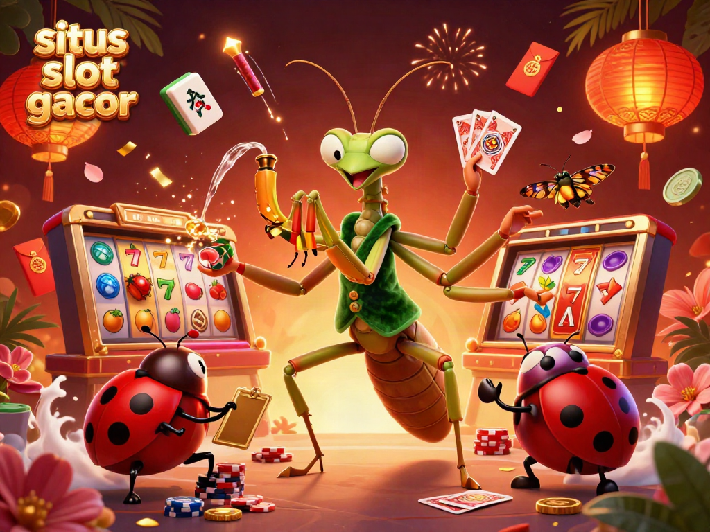 Menangkan di situs slot gacor dengan ilustrasi kasino yang kaya warna dan detail.