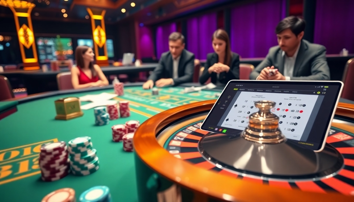 Experience SC88 cá cược at a vibrant casino table with roulette and poker elements.