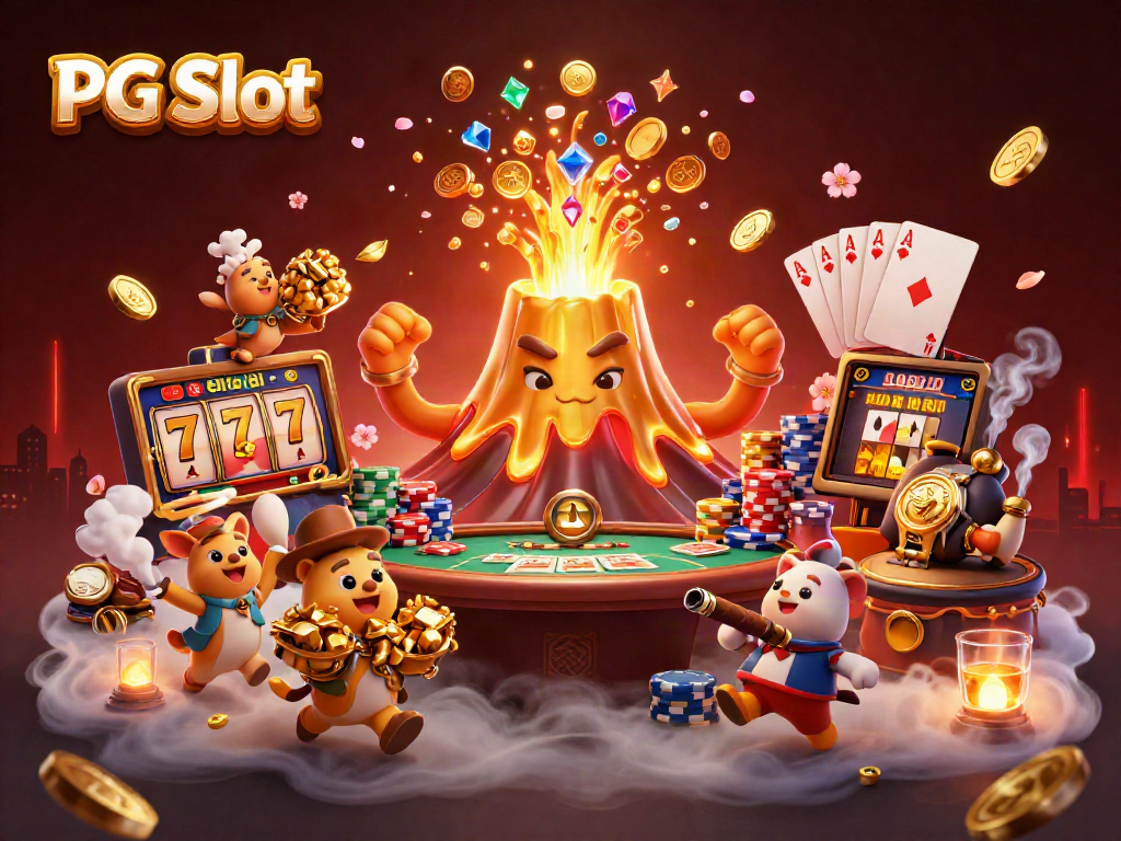 Experience thrilling spins with PG Slot in a vibrant 3D art scene of treasure and adventure.