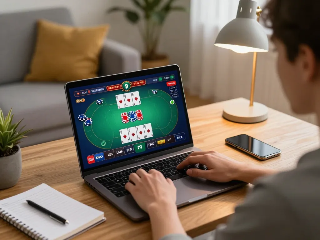 Bangsawan88 daftar poker game strategy during online play at home office setting
