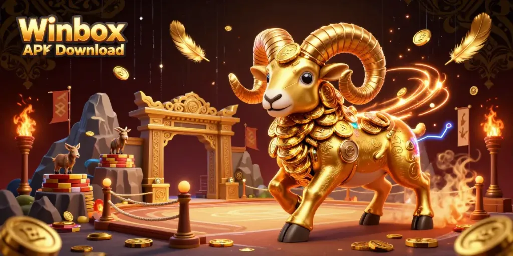 Experience the excitement of gaming with the Winbox APK Download featuring a dynamic gambling scene.