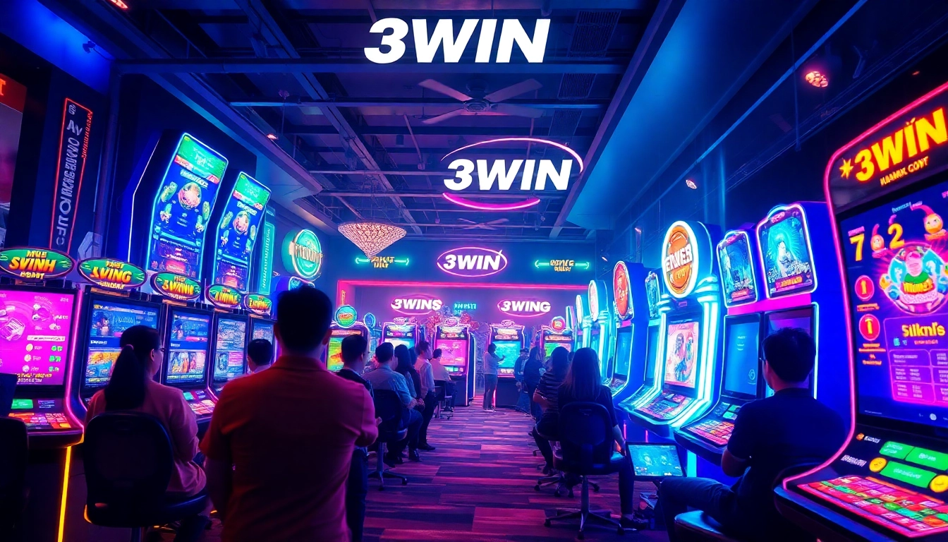 3WIN gaming environment showcasing players enjoying Mậu Binh and Liêng in an exciting atmosphere.