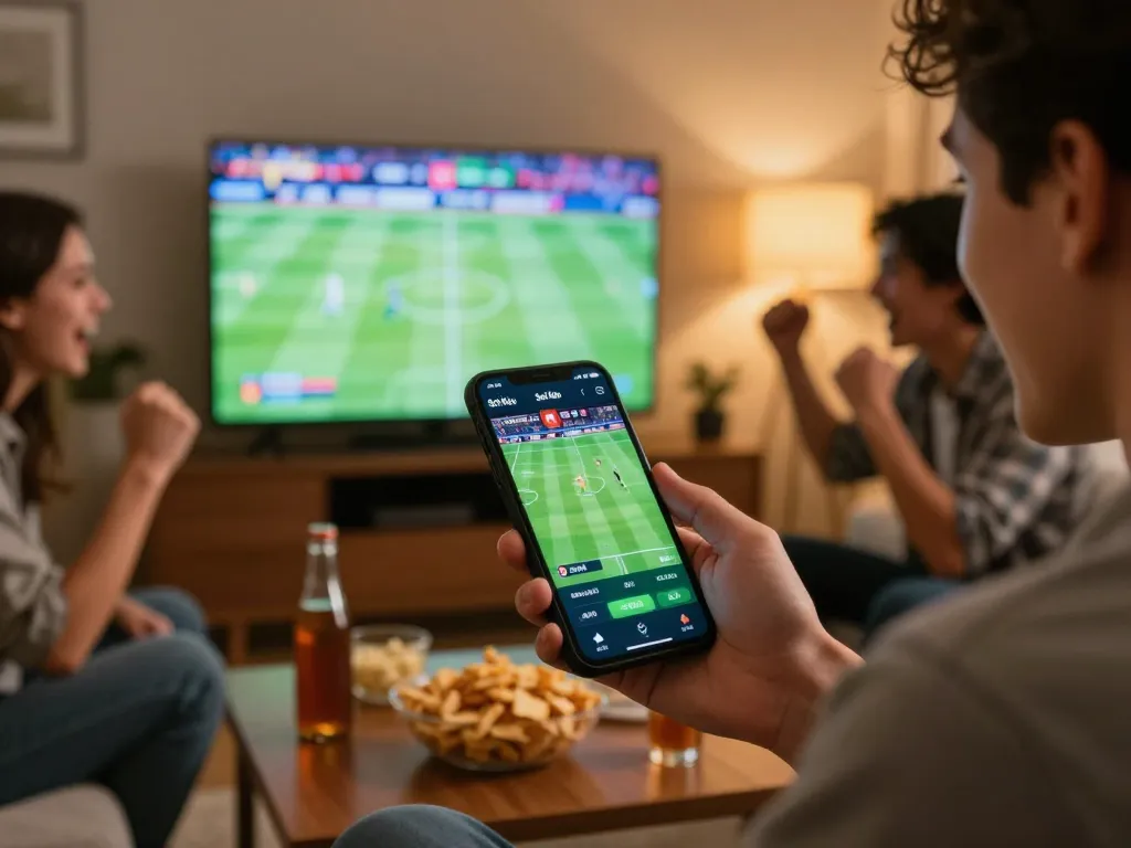 Soi Kèo sports betting action as user engages with betting app during live game.