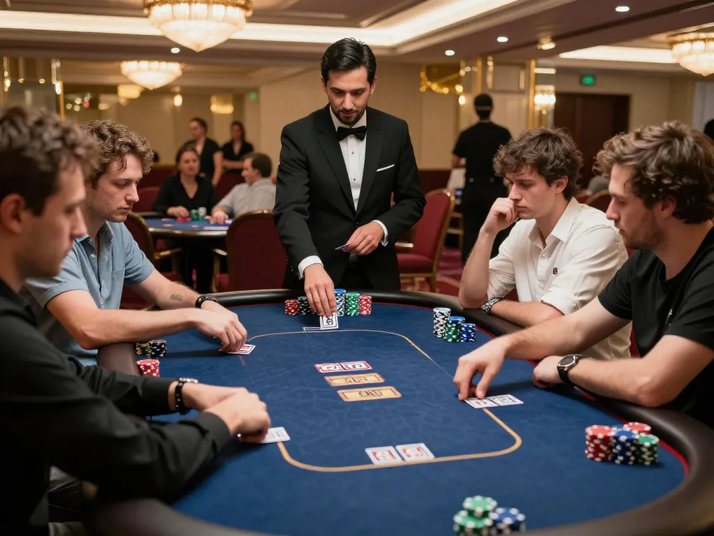 Players engaging in strategic poker gameplay showcasing tr88 betting techniques and competitive atmosphere