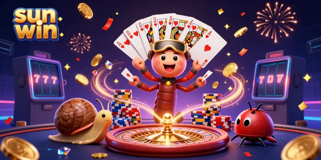 Experience thrilling gameplay action at sun win featuring colorful casino characters and vibrant gaming elements.