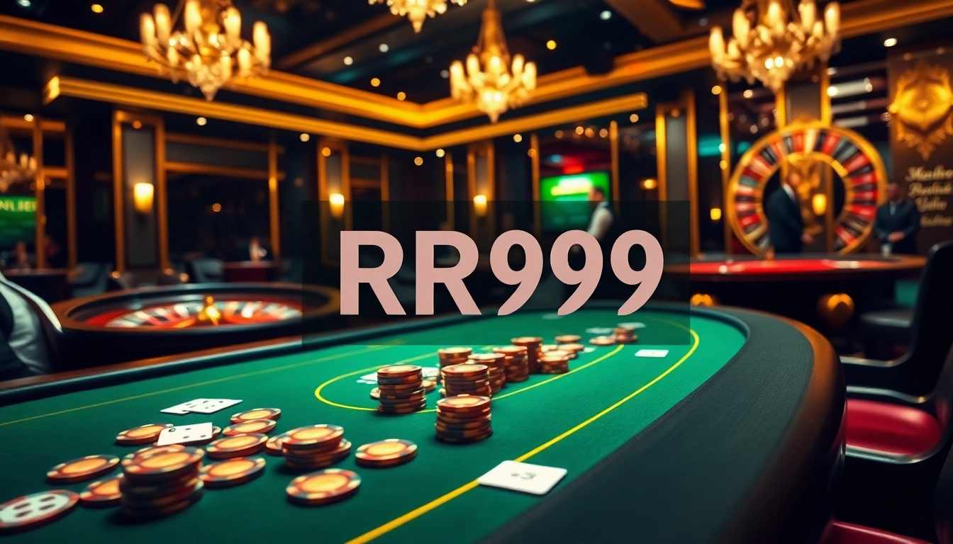 Players engaging in high-stakes poker and roulette, showcasing RR99 strategies for big wins.