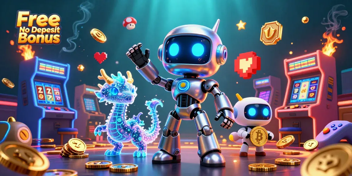 Experience the thrill of Free No Deposit Bonus in a vibrant casino setting, featuring lively 3D characters.