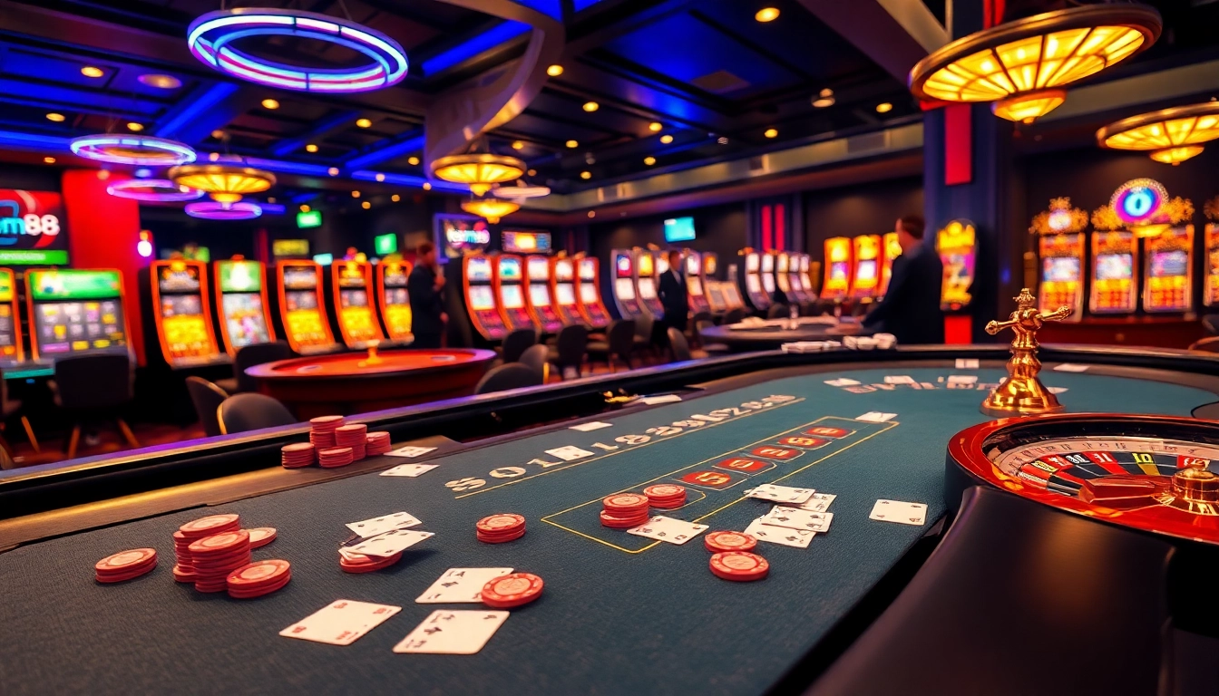 Experience the excitement of bem88 with vibrant casino visuals showcasing strategic gaming elements.