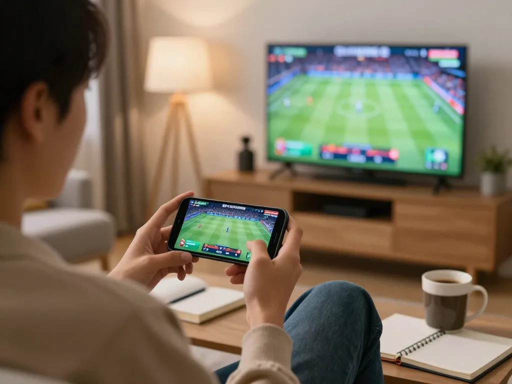 Exciting mobile sports betting experience with 188bets in a cozy home setting during 2026