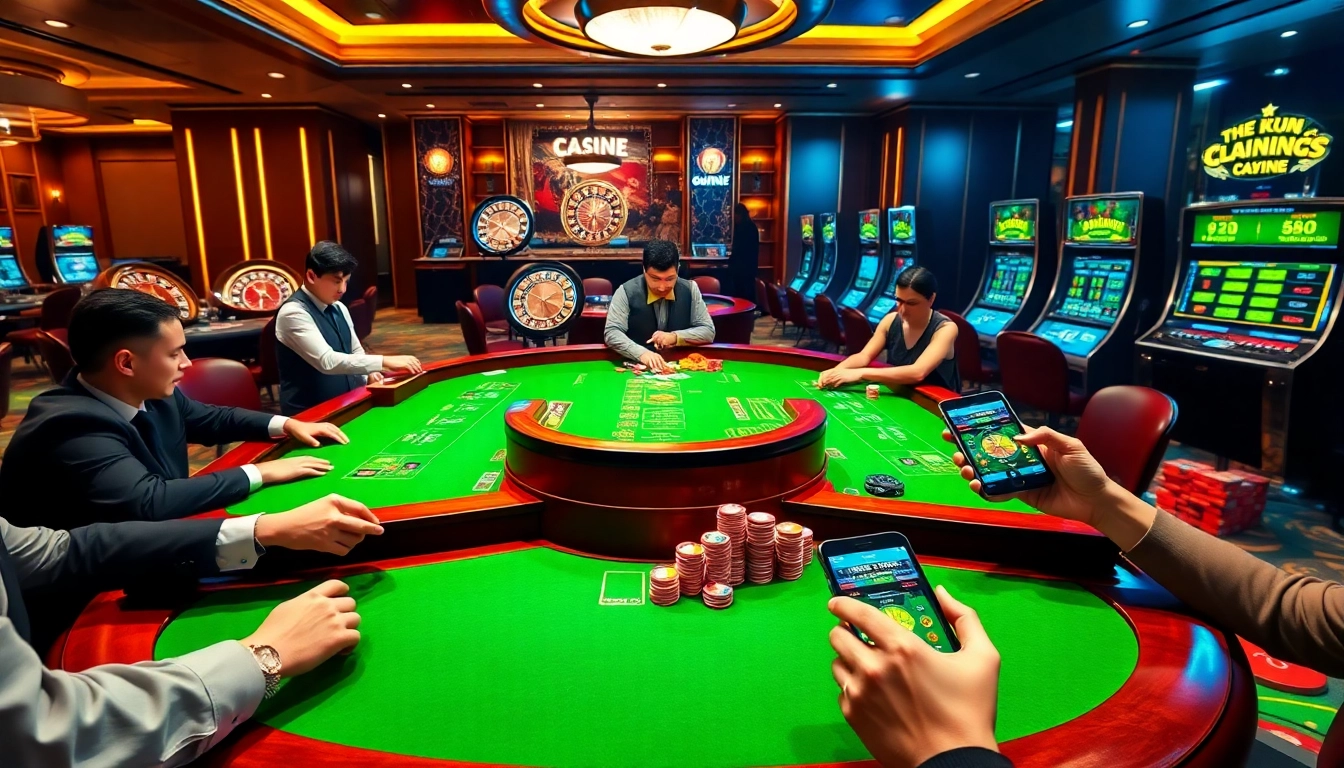 Players placing strategic bets at a luxurious Nhà cái uy tín live dealer casino table with vibrant chips