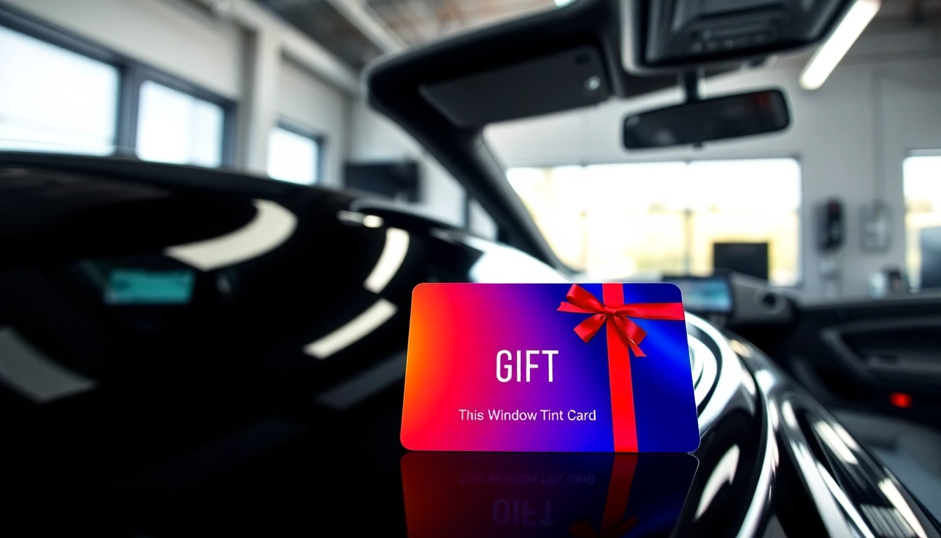 Purchase a window tint gift card with a beautiful presentation in a professional setting.
