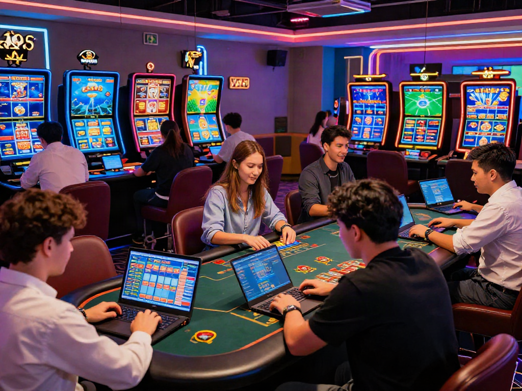 Exciting online gambling scene at https://xx88.day/ featuring engaged players and vibrant game displays.