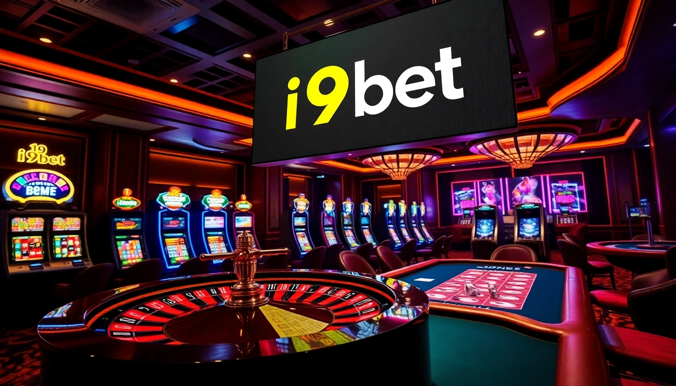 Experience the thrill of gaming at i9bet with an inviting casino atmosphere filled with slots and roulette.
