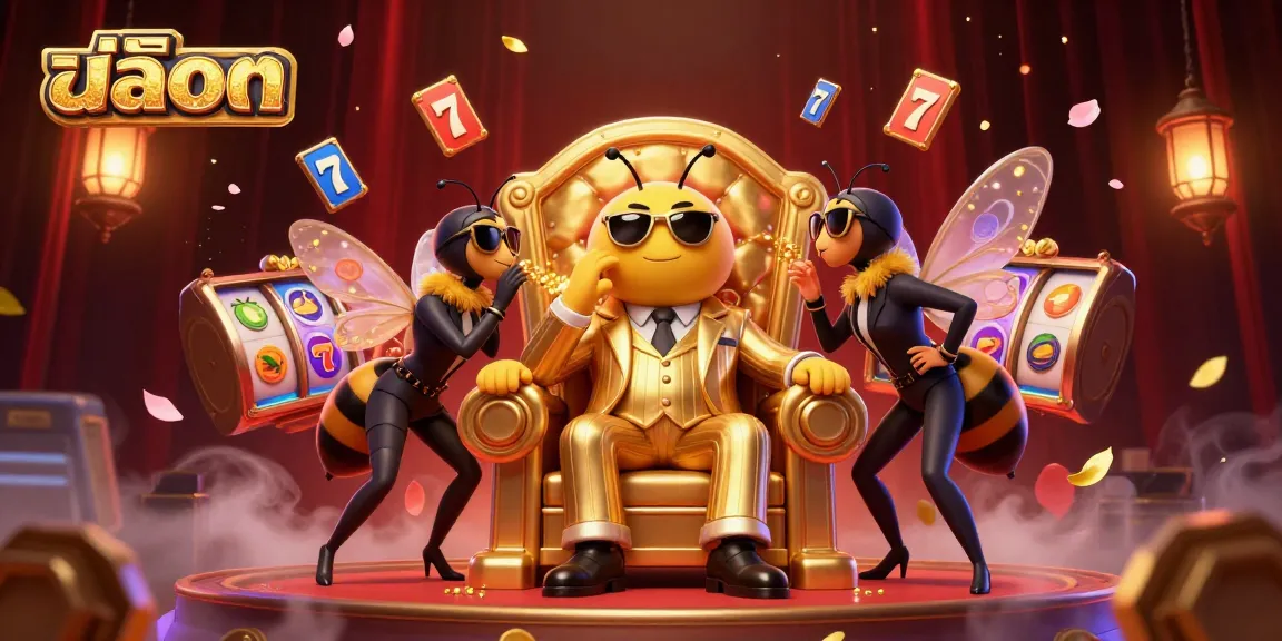 Engaging casino scene with สล็อต theme, featuring a bumblebee mob boss and slot gaming elements.