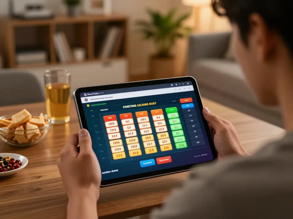 DewaTogel Link Alternatif Login Terbaru engaging online betting setup, showcasing tablet interface and strategic gameplay.
