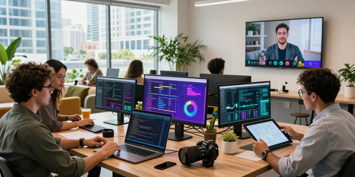 Tim profesional yang berkolaborasi di ruang kerja modern di https://miami4d.com/, menunjukkan inovasi digital Miami.