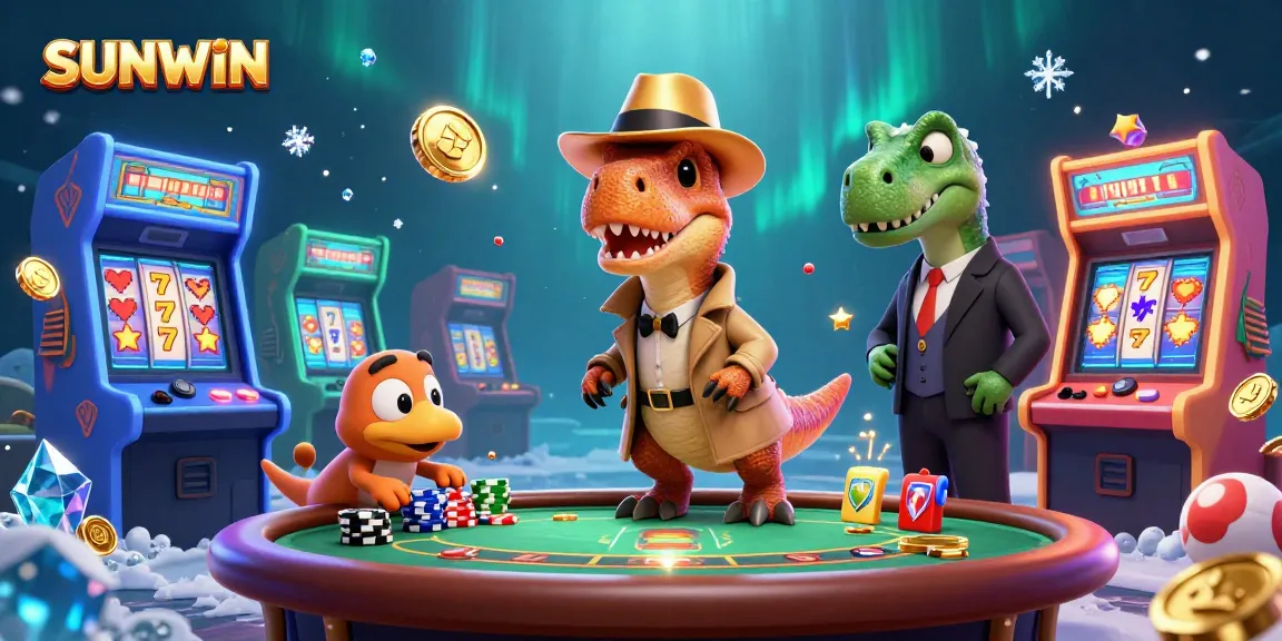 SUNWIN offers an engaging gaming experience at blackjack tables with charismatic characters and vivid casino elements.