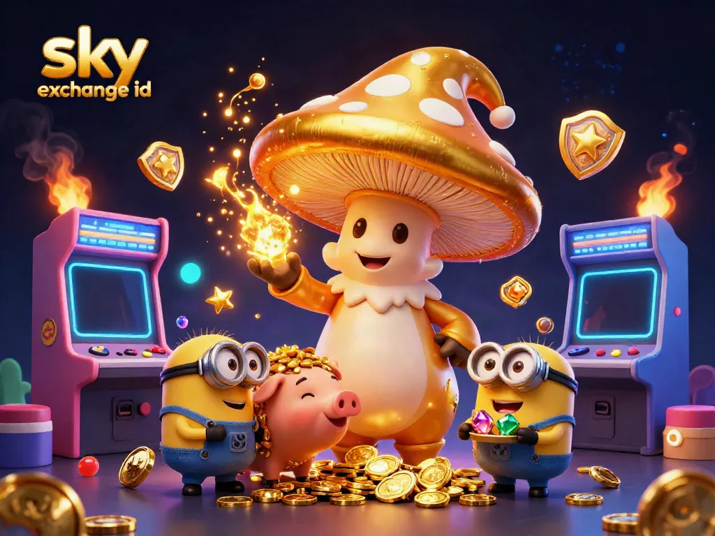 Experience sports betting excitement with your sky exchange id illustrated in a vibrant casino-themed scene.