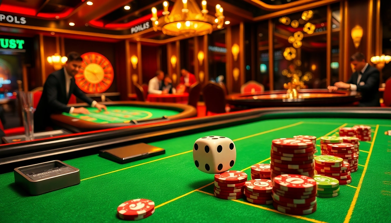 Engaging scene of gamblers at a high-end casino table featuring keo nha cai 5 betting strategies.