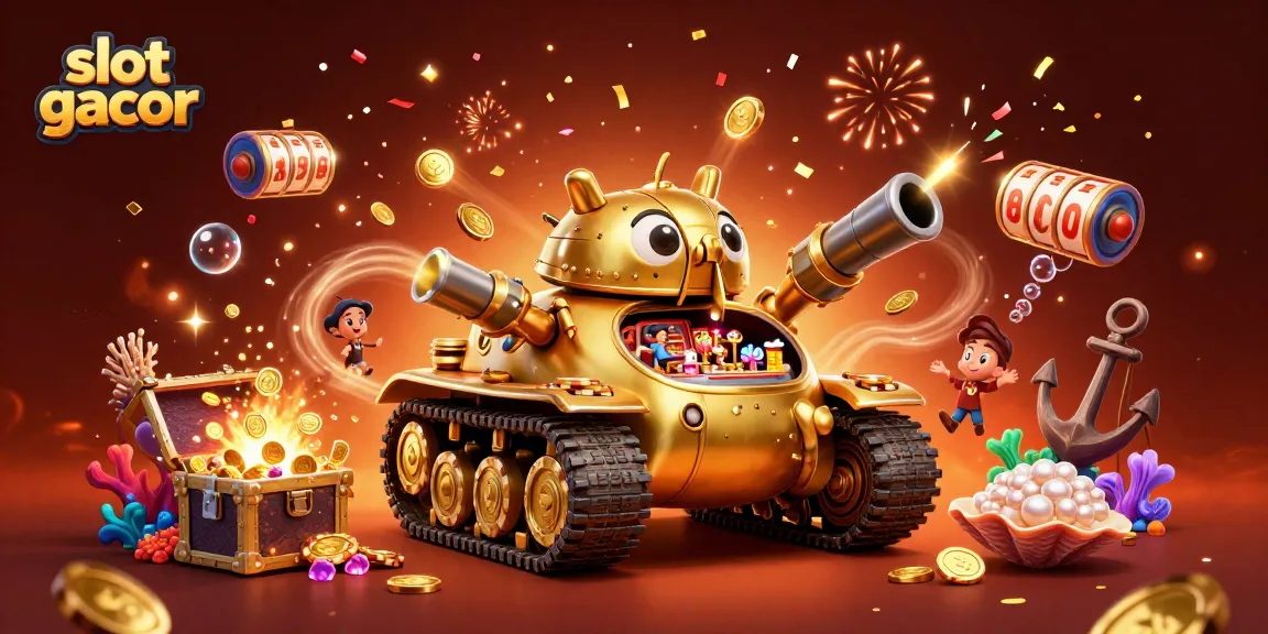 Mainkan slot gacor dalam ilustrasi 3D kasino mini terbuka yang kaya warna dan penuh detail.