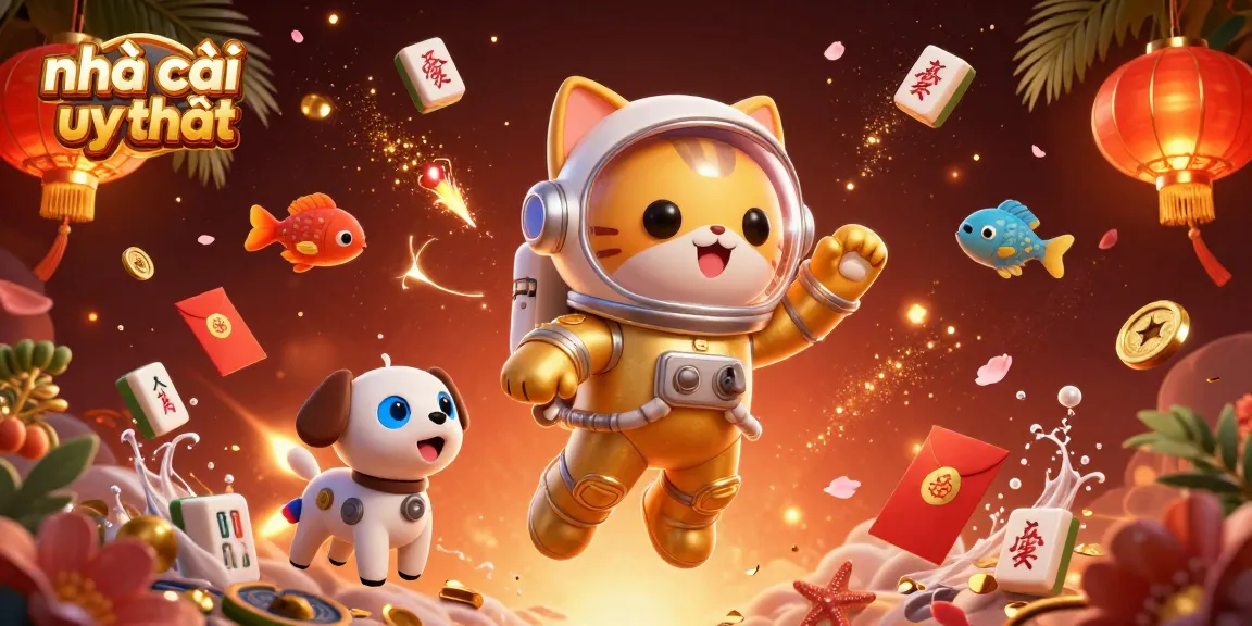 Engage with the playful scene featuring nhà cái uy tín elements as characters venture across vibrant casino-themed cosmos.
