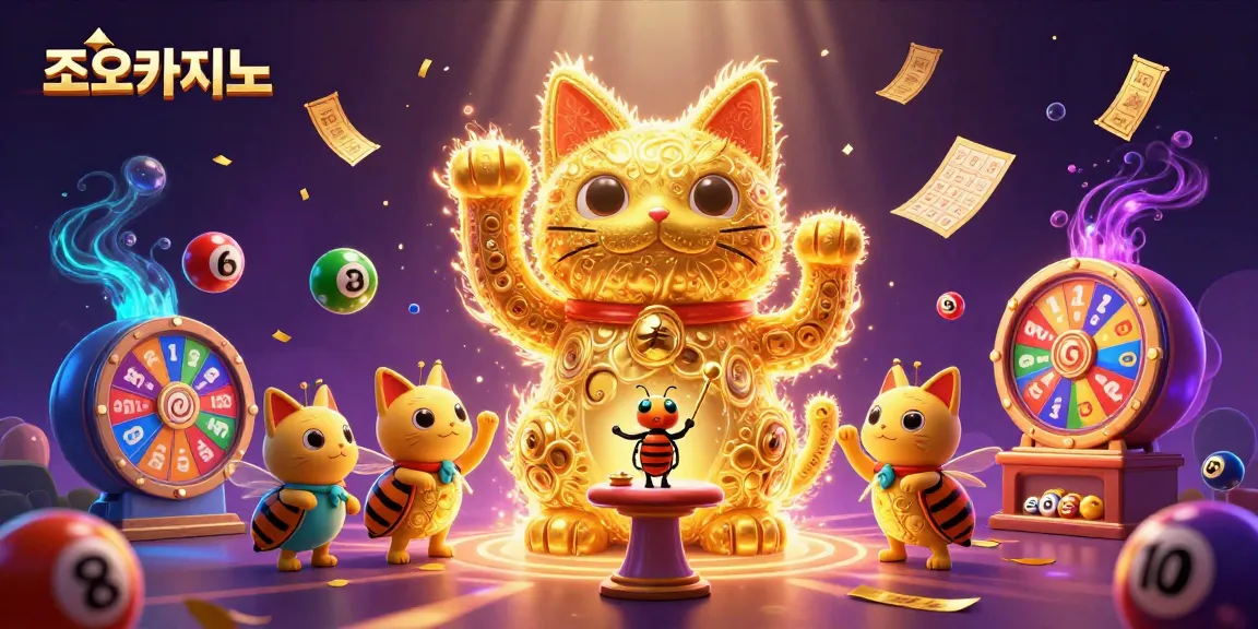 Experience the dynamic universe of 조이카지노 with fun casino elements and vibrant characters in this detailed illustration.
