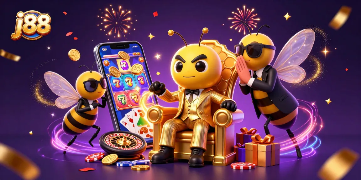 Experience thrilling slots with j88 as a bumblebee mob boss oversees the casino action!