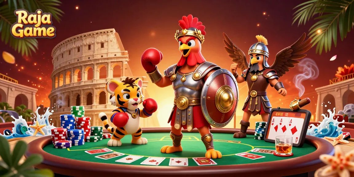 Experience Raja Game with vibrant 3D characters and dynamic poker elements for an engaging gameplay atmosphere.